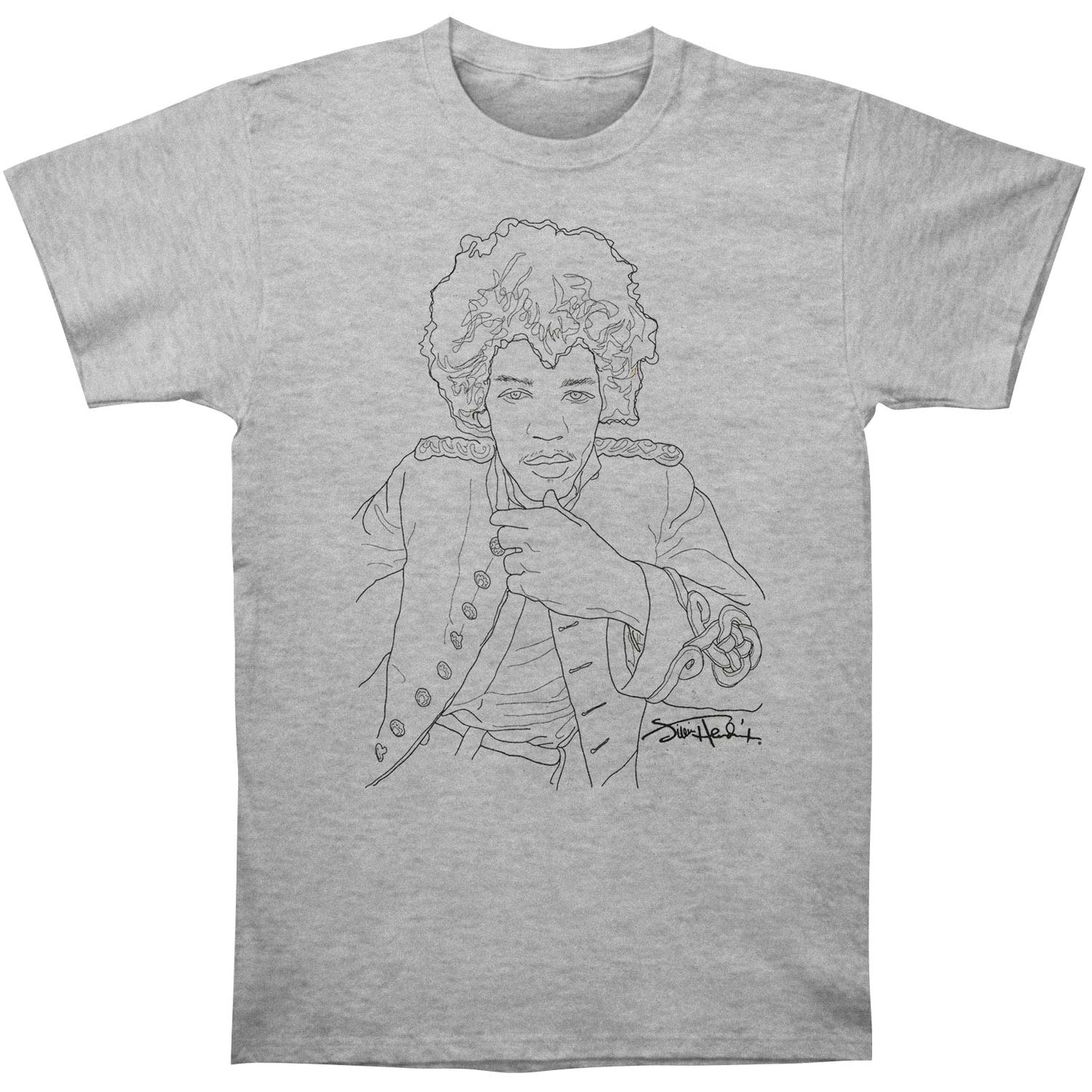 Jimi Hendrix Line Art Slim Fit T-shirt