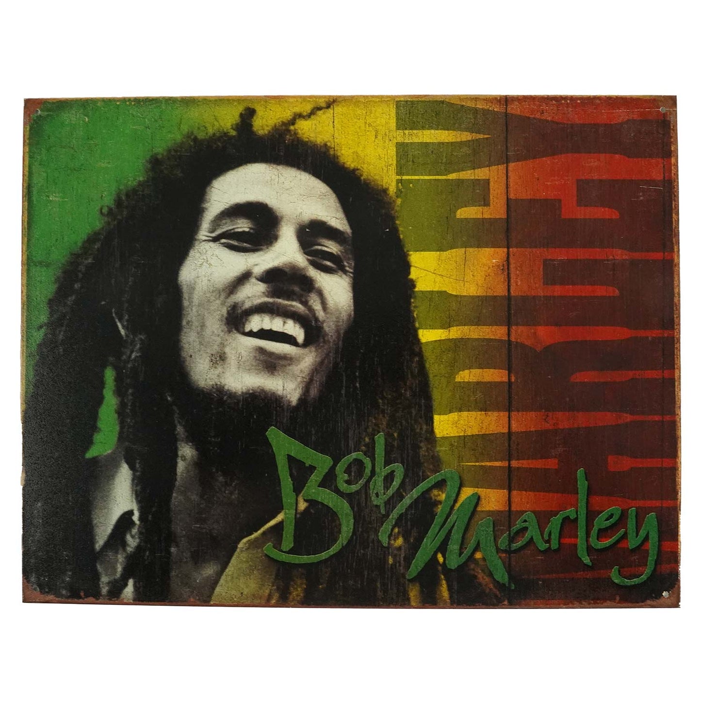 Bob Marley Bob Marley Gradient Smile 16" x 12 1/2" Tin Sign Tin Concert Sign