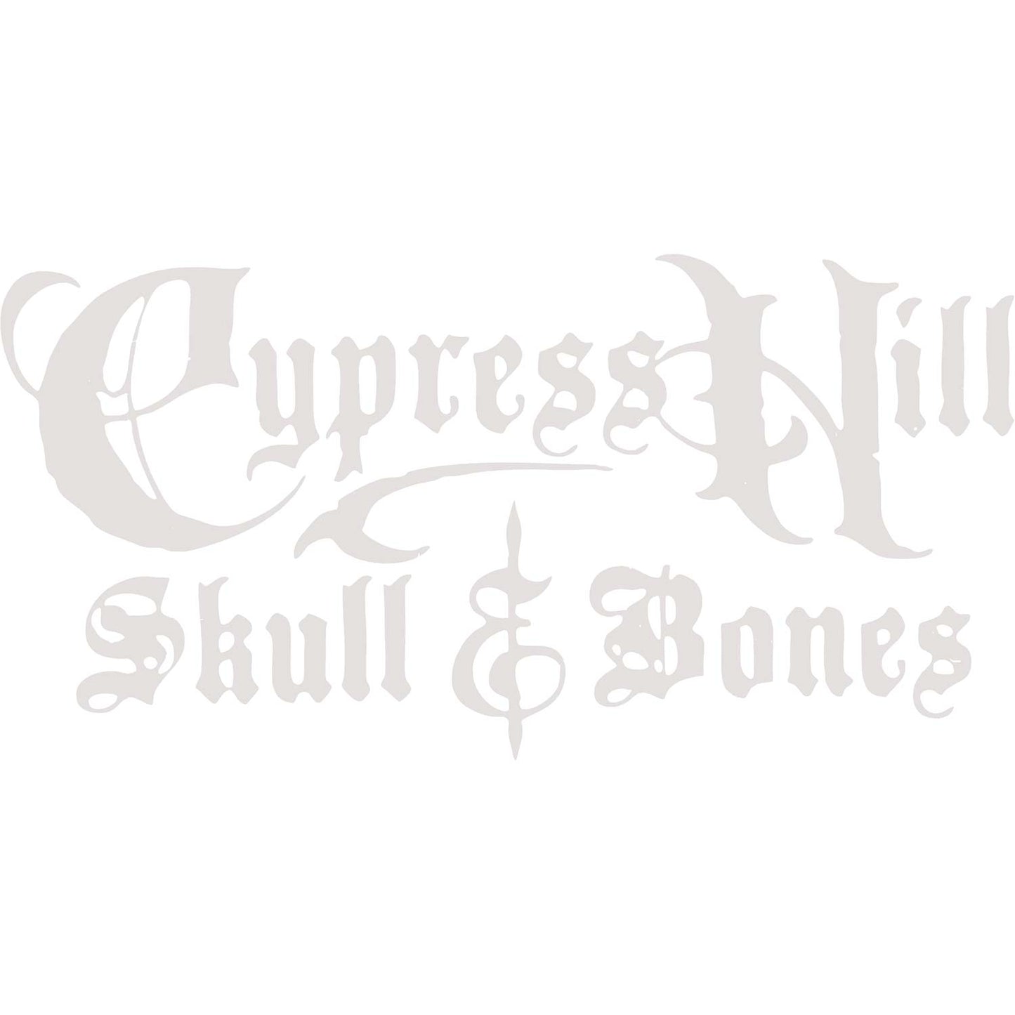 Cypress Hill Skull & Bones Vinyl Cut (White) Peel & Rub Sticker