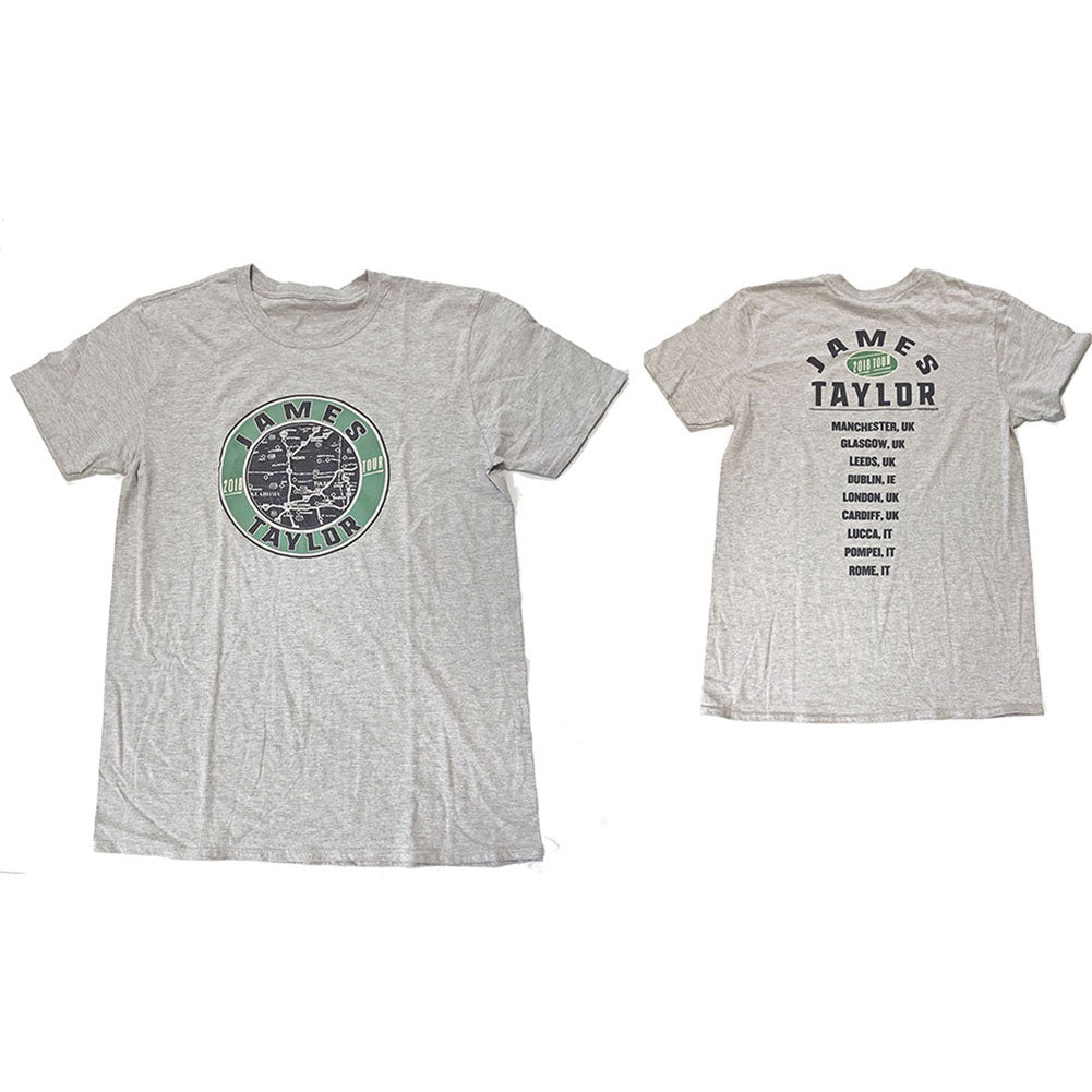 James Taylor 2018 Tour Map (Ex.Tour/Back Print) T-shirt