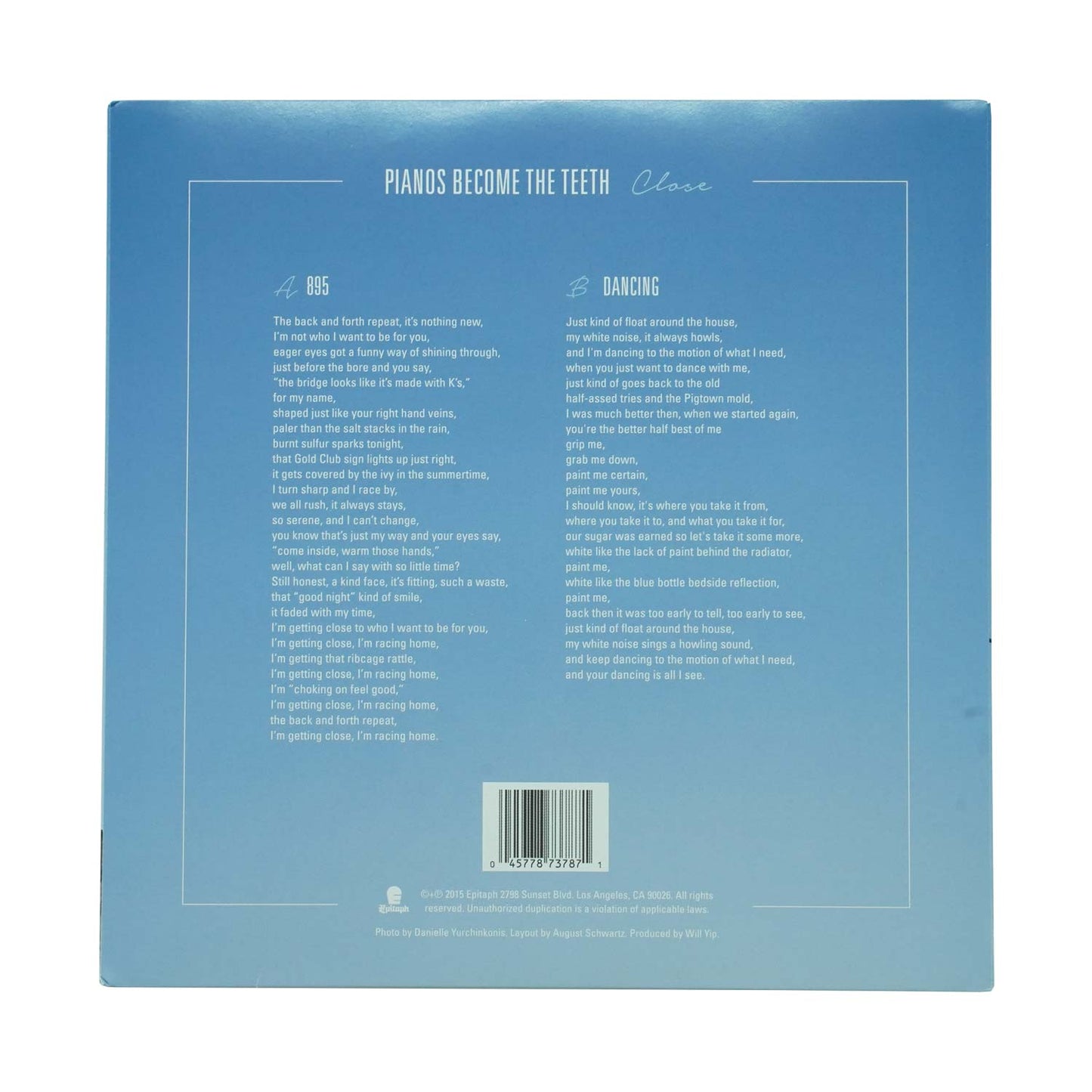 Pianos Become The Teeth PBTT Close - 7" Vinyl (Black) Vinyl
