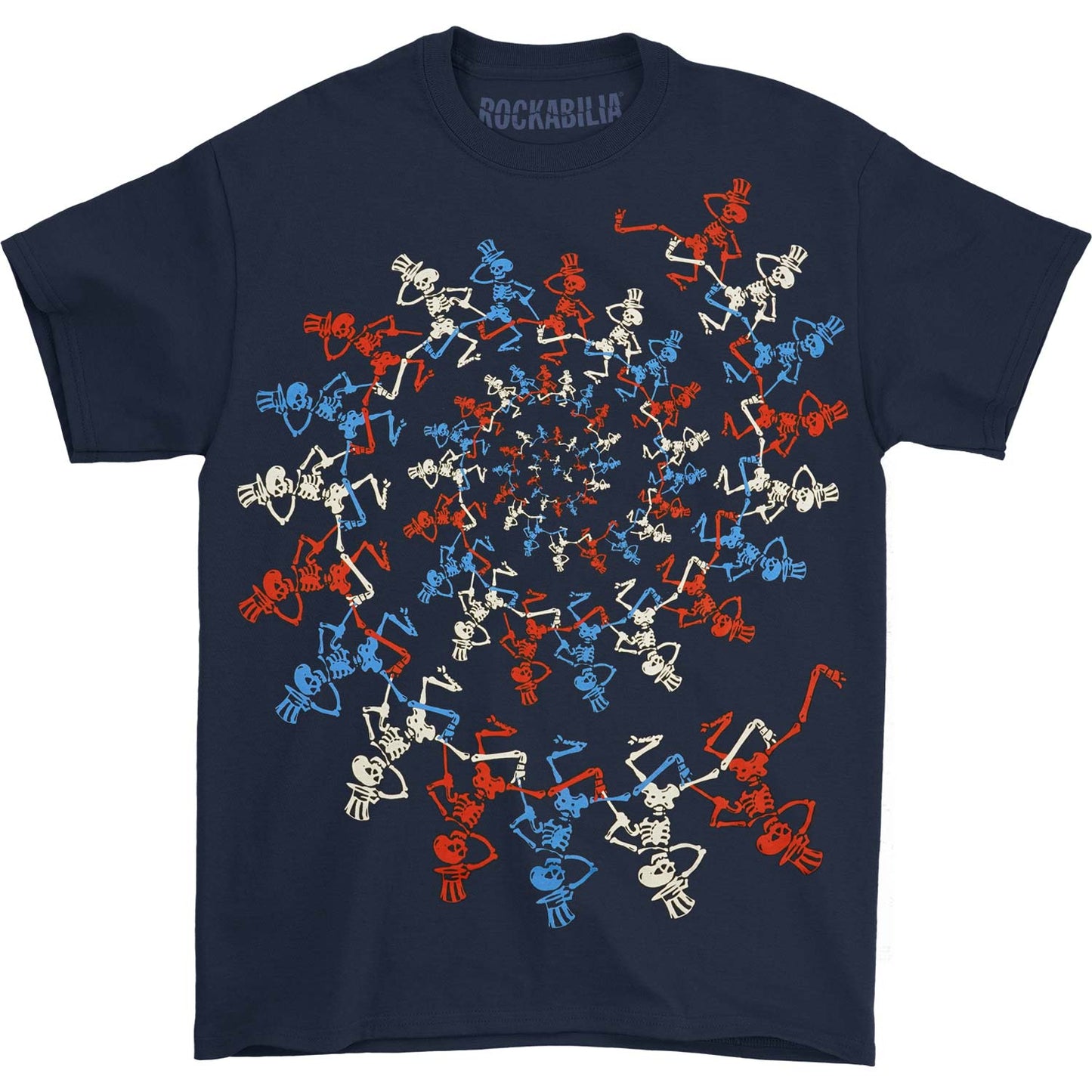 Grateful Dead USA Spiral Skeletons T-shirt