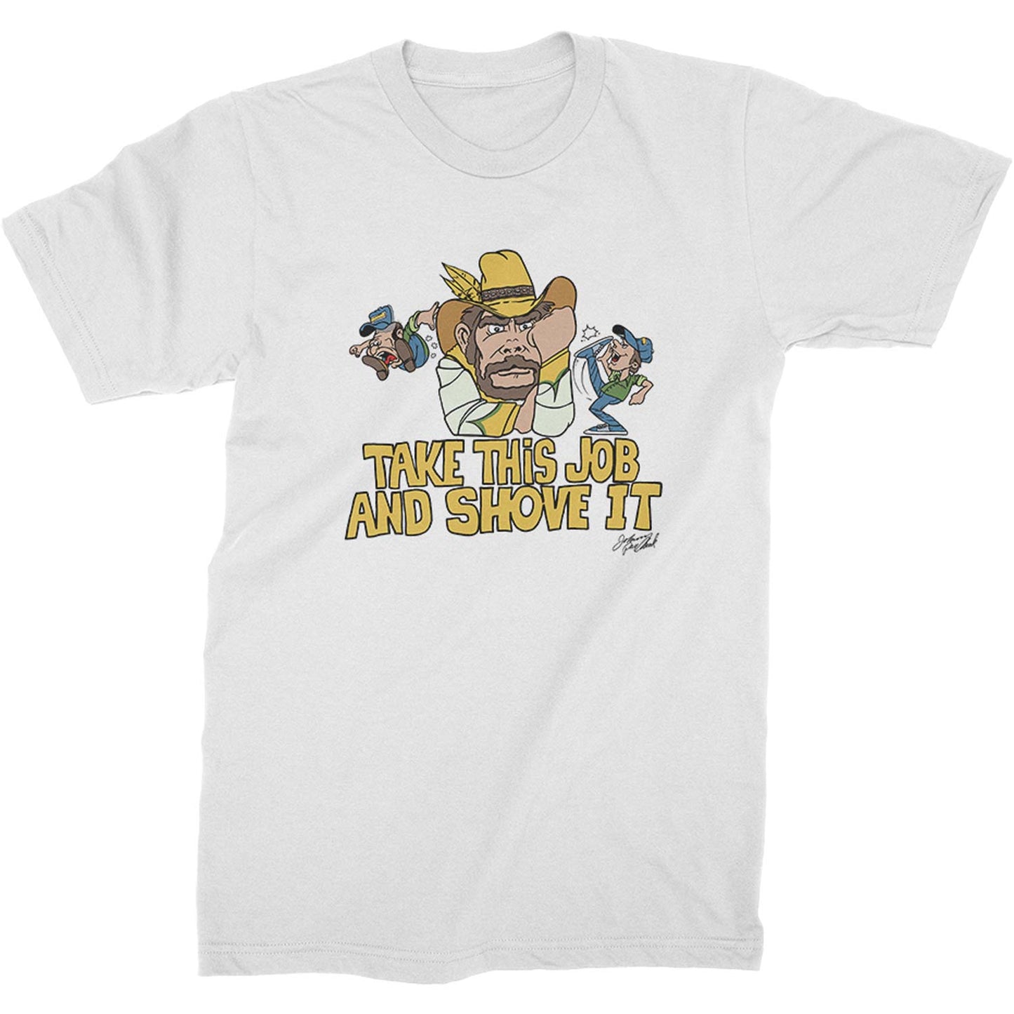 Johnny Paycheck Take This Job Tee (White) T-shirt