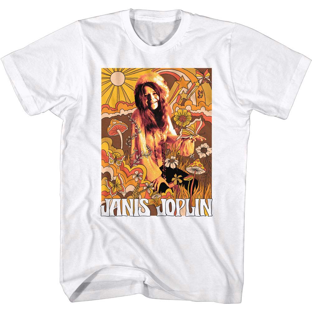 Janis Joplin Drawn Over Pic T-shirt