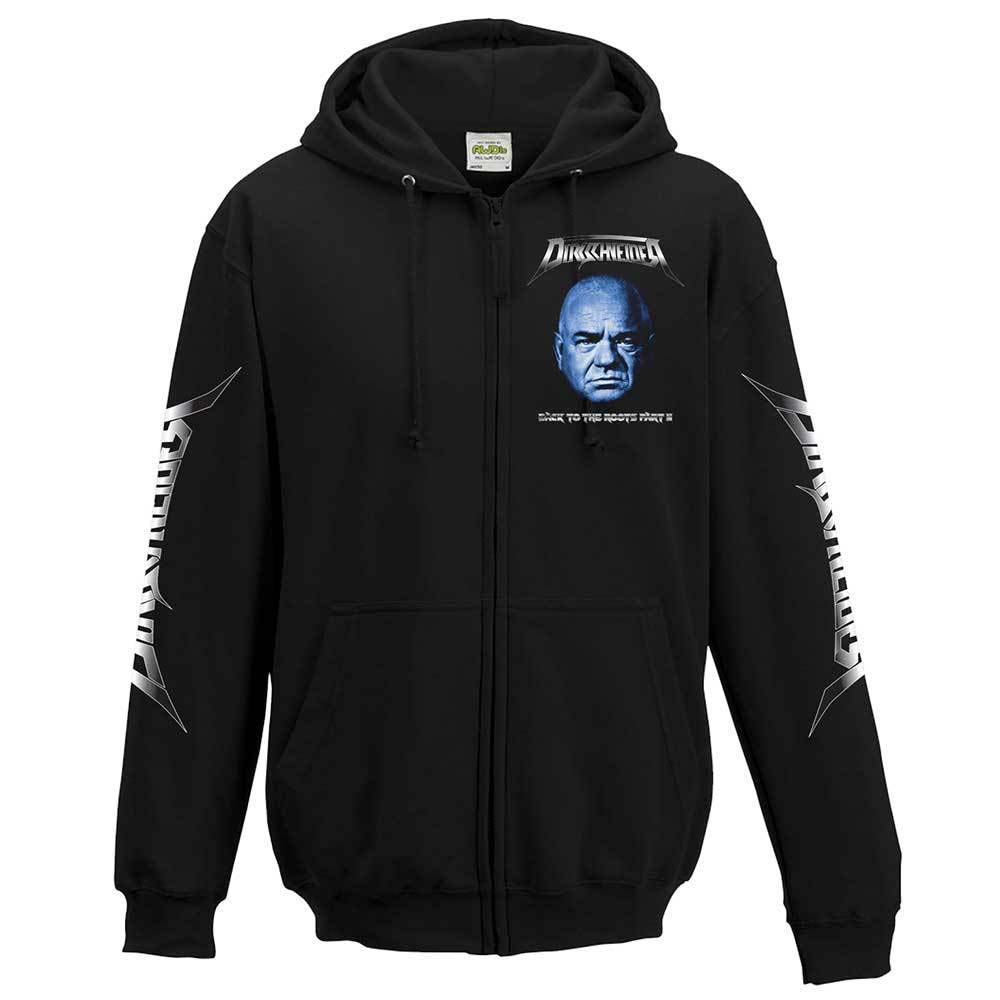 Dirkschneider Blue Face Victory Skull Zip Hoodie Zippered Hooded Sweatshirt