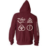 Symbols (Back Print) Zippered Hooded Sweatshirt