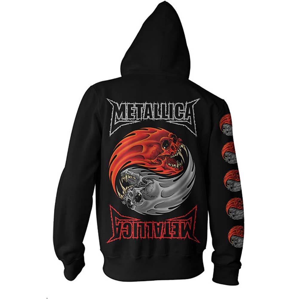 Yin Yang (Back Print) Zippered Hooded Sweatshirt