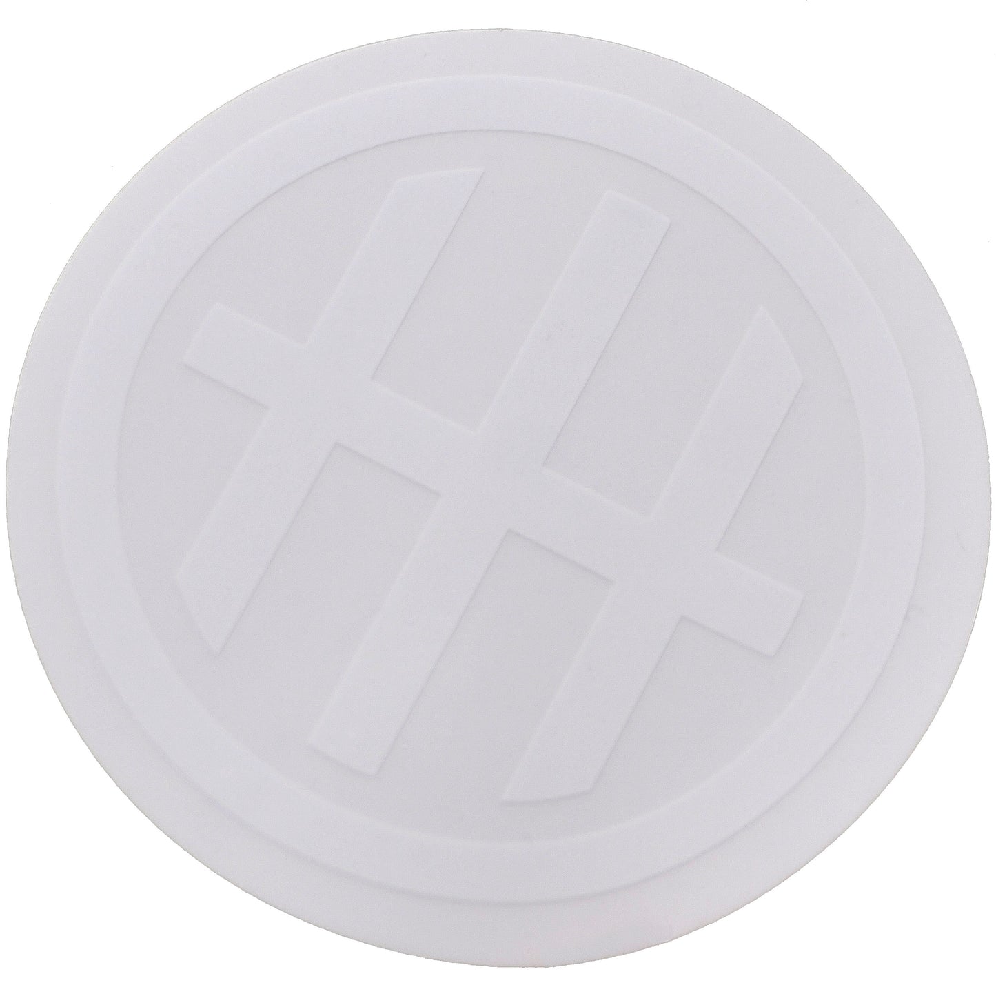 Round White On White Symbol Sticker