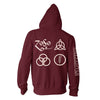 Symbols Zippered Hooded Sweatshirt