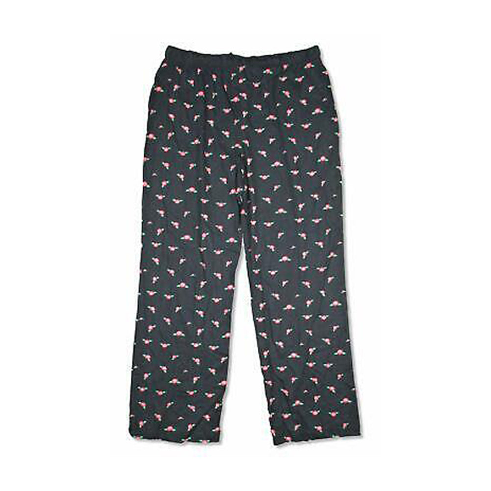 All Over Pattern Black Pajama Pants Lounge Pants