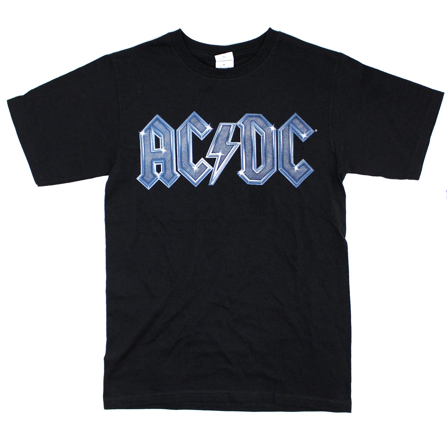 AC/DC Shiny Blue Textured Logo T-shirt