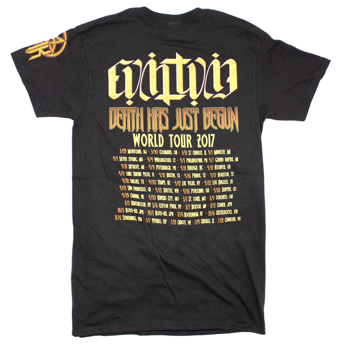 Death Has Just Begun World Tour 2017 T-shirt