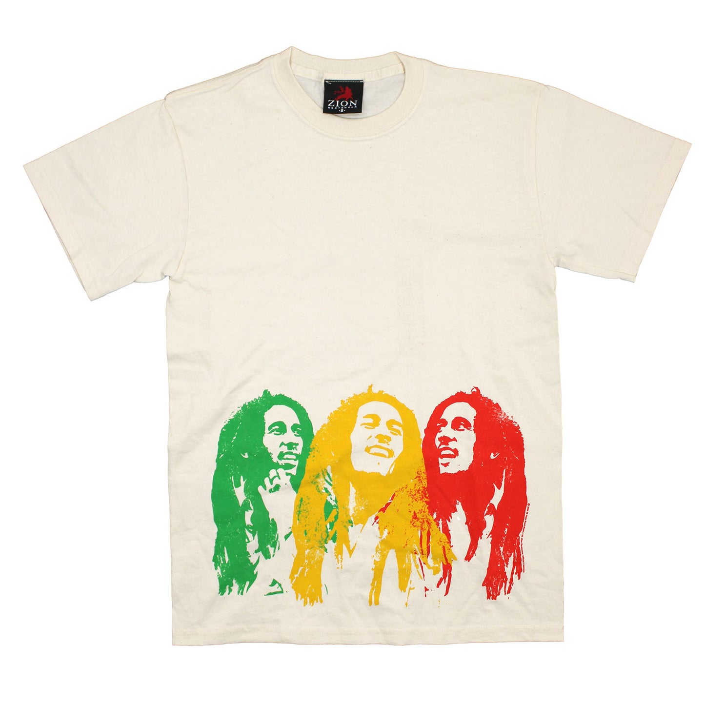 Bob Marley Tri-Face on Natural Tee T-shirt