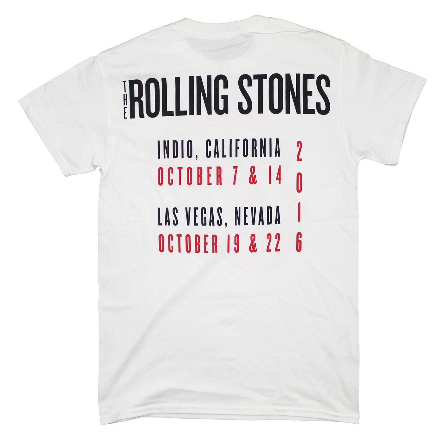 Rolling Stones Tongue Events 10/16 Tee on White T-shirt