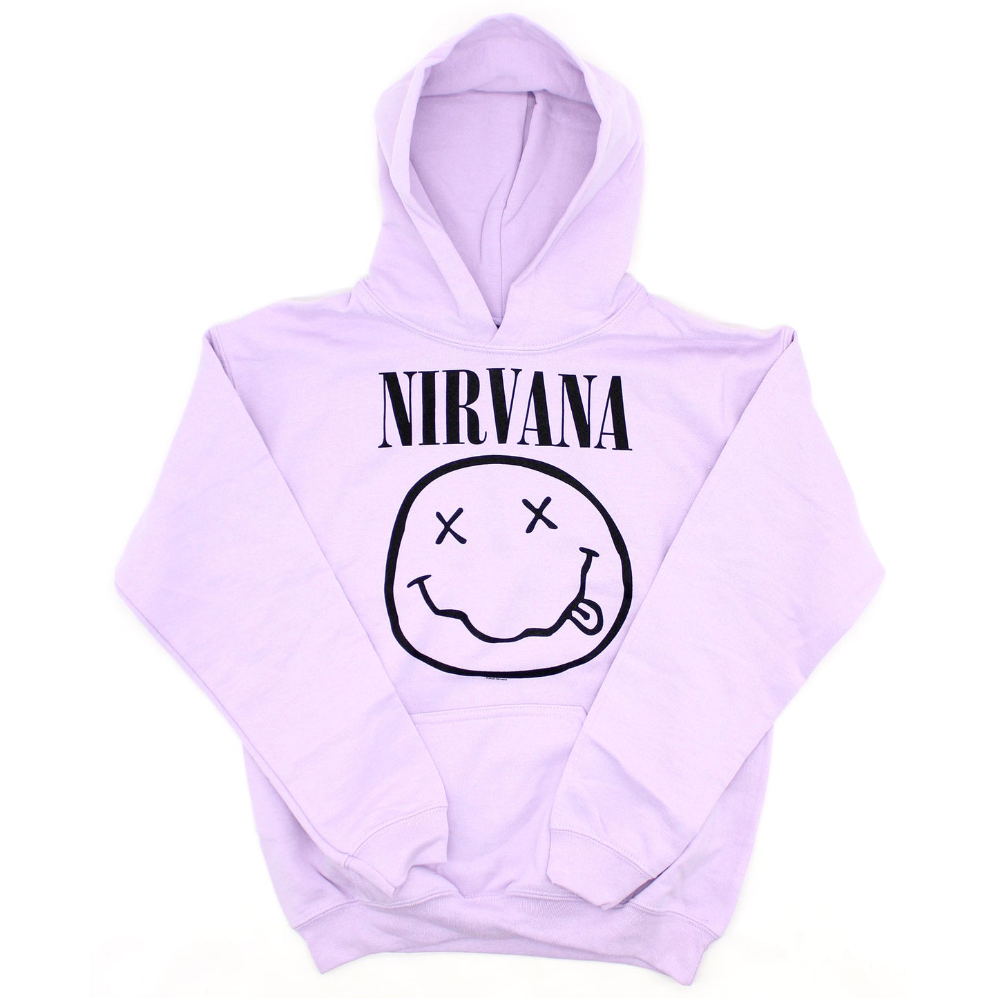 Nirvana Smile On Lavender Pull Over Hooded Fleece Hooded Sweatshirt