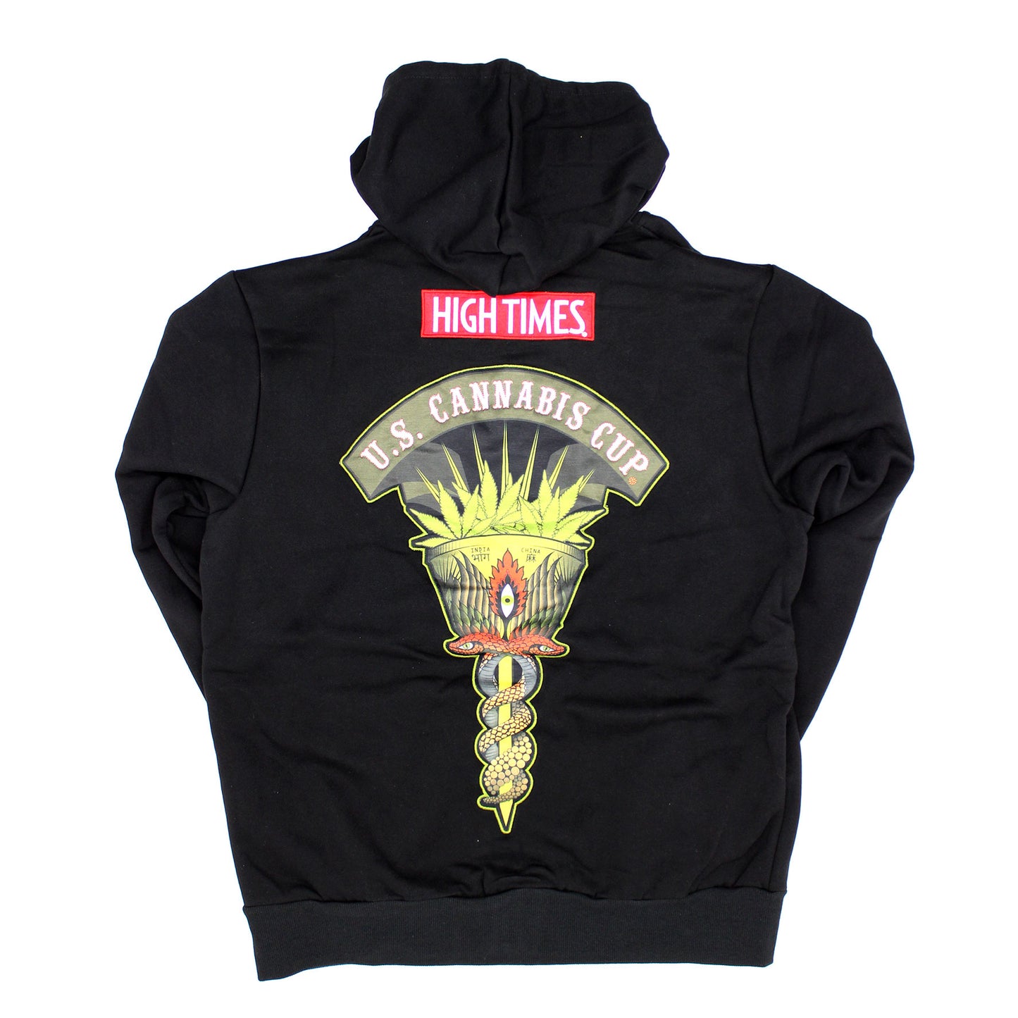 Cannabis Cup Harvest Cut & Sew Embr. Zip Up Hooded Fleece Zippered Hooded Sweatshirt