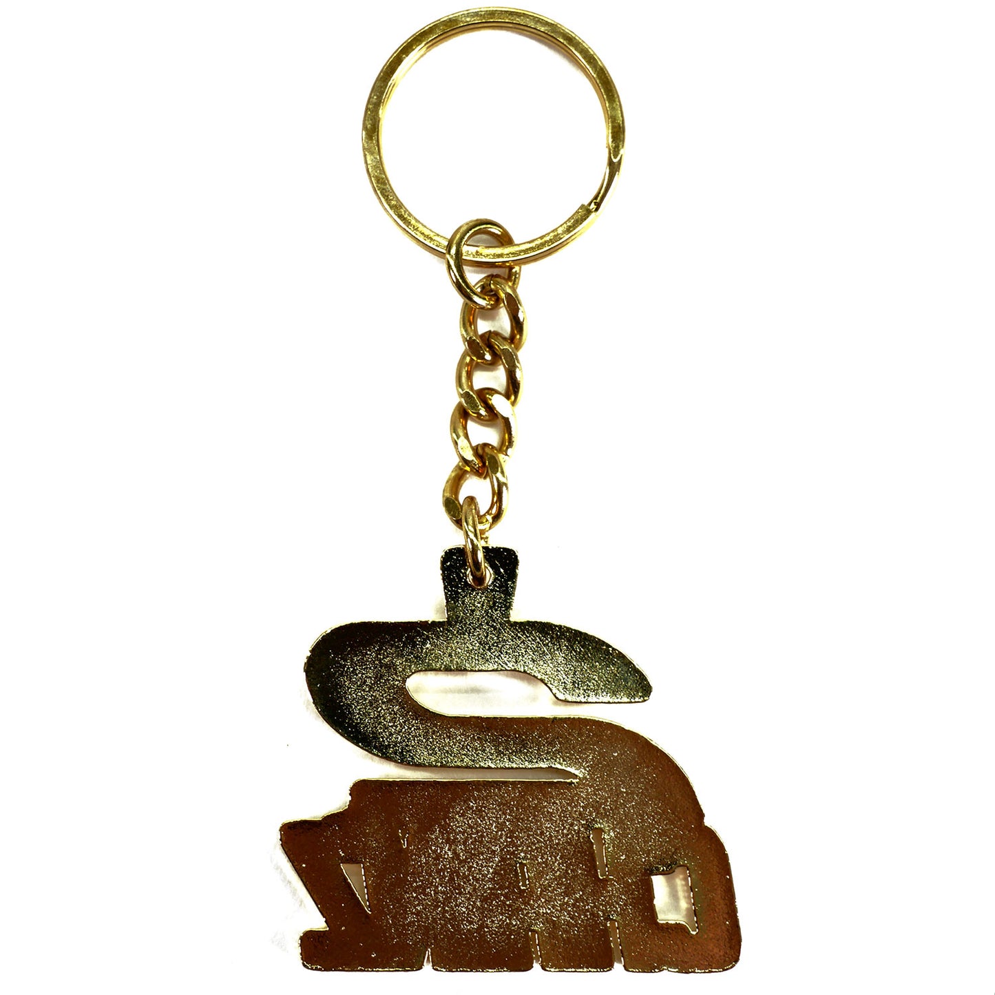 Die Cut Gold Logo Metal Key Chain