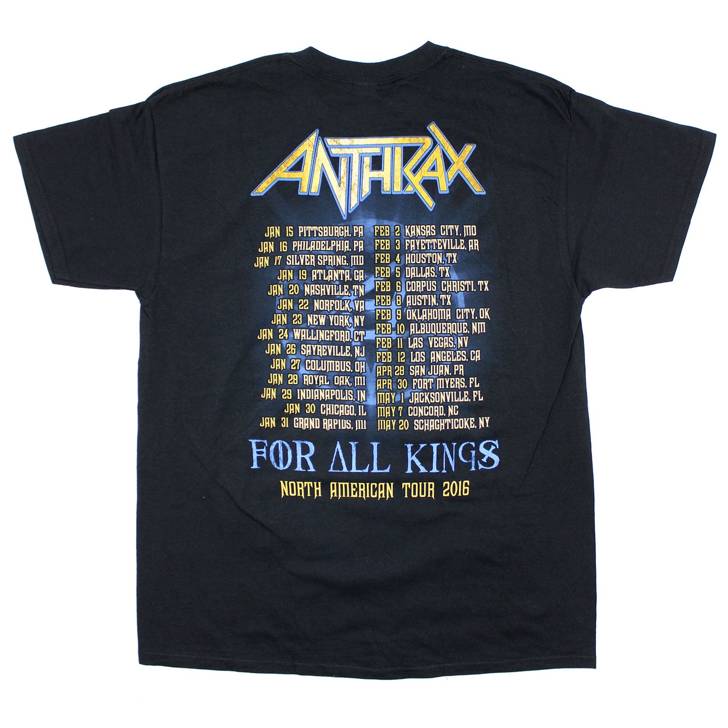 Anthrax For All Kings Tour 2016 T-shirt