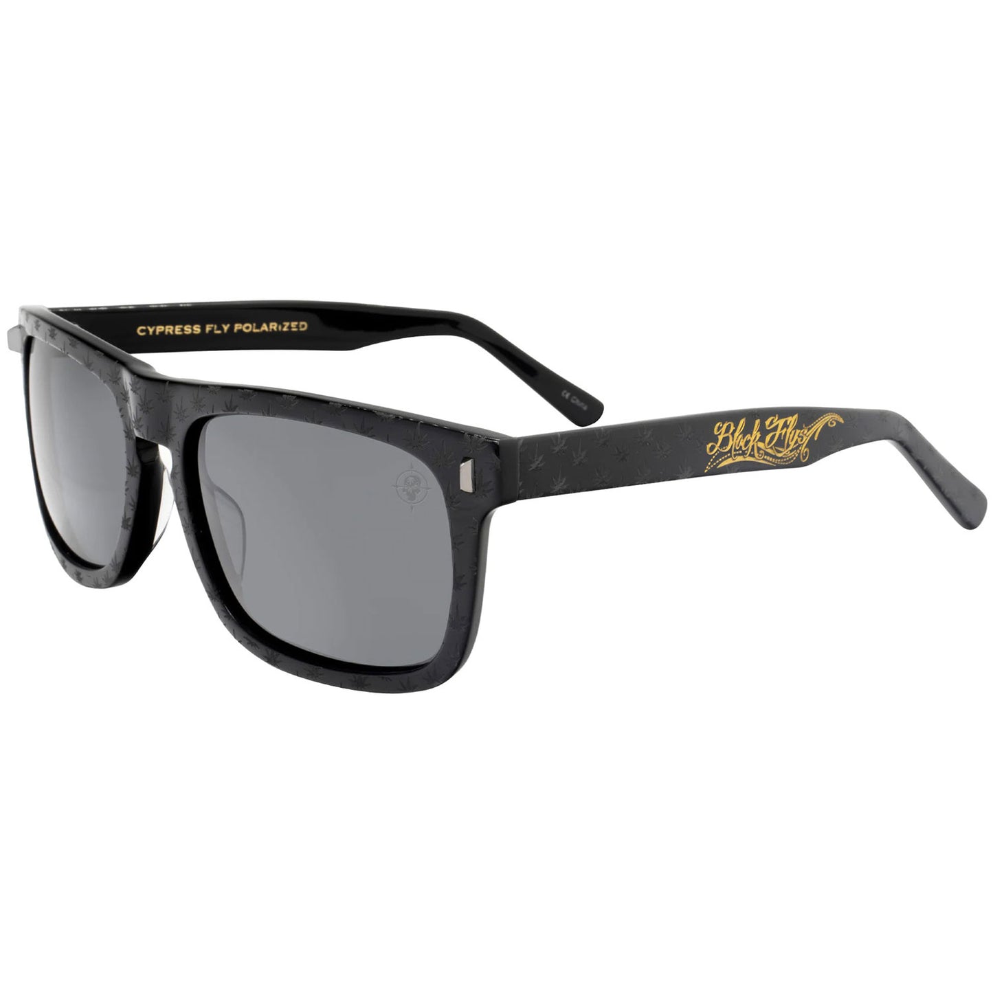 Cypress Hill Black Flys Flyamivice Collaboration Shiny Black w/ Smoke Polarized Lens Sunglasses