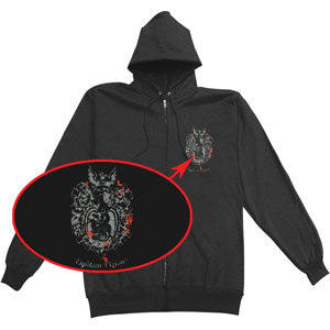 Snake Crest Zippered Hooded Sweatshirt