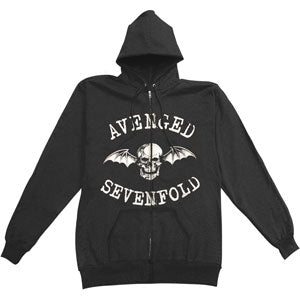 AVS Death Bat Mens Zip Hoodie Zippered Hooded Sweatshirt