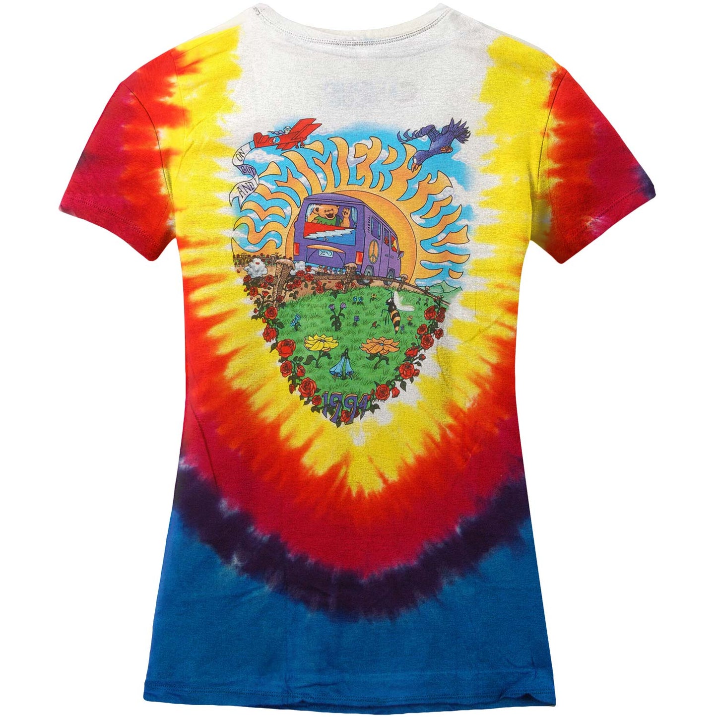 Summer Tour Bus Tie-Dye Juniors Long Length Junior Top