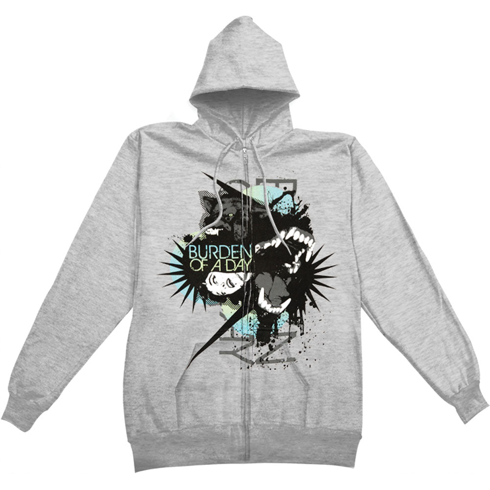 Wolf Zippered Hooded Sweatshirt