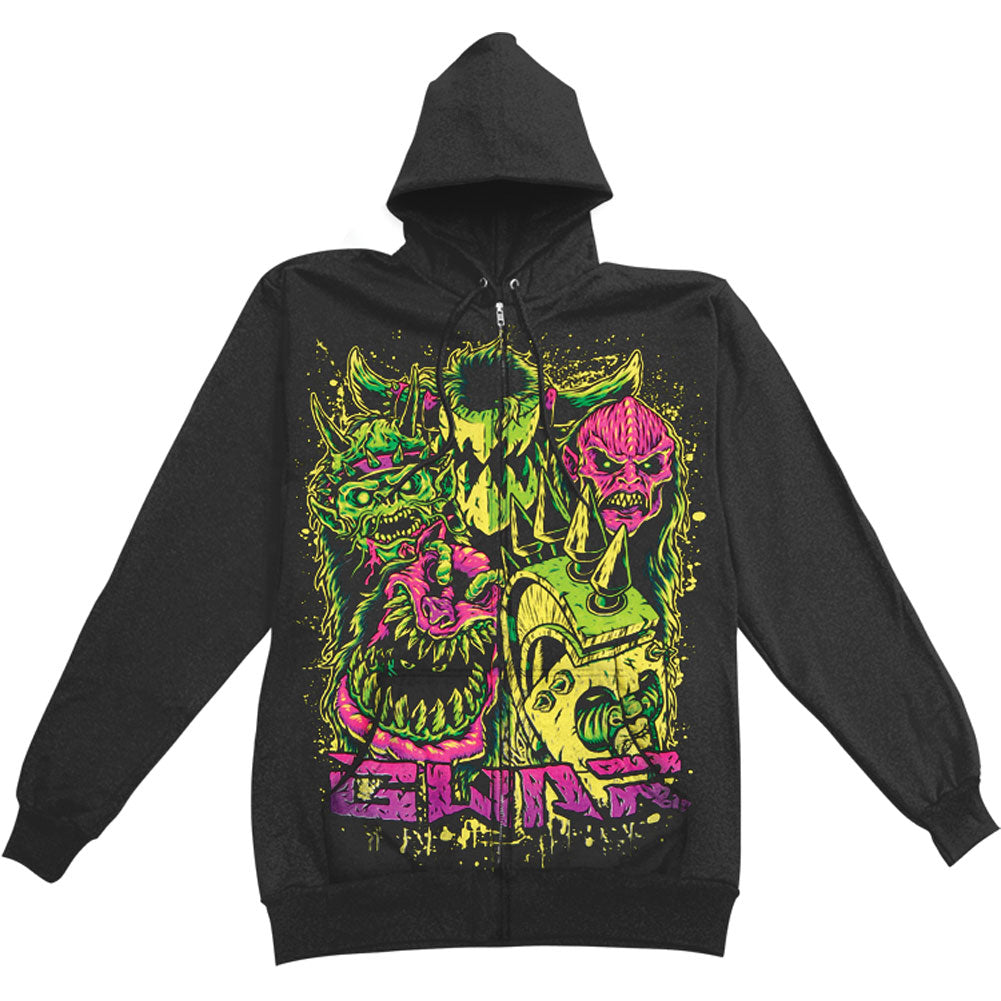 Faces Zippered Hooded Sweatshirt