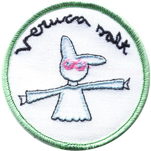 Circle Bunny Embroidered Patch