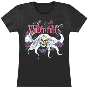 Bullet For My Valentine Skull And Flowers Junior Top