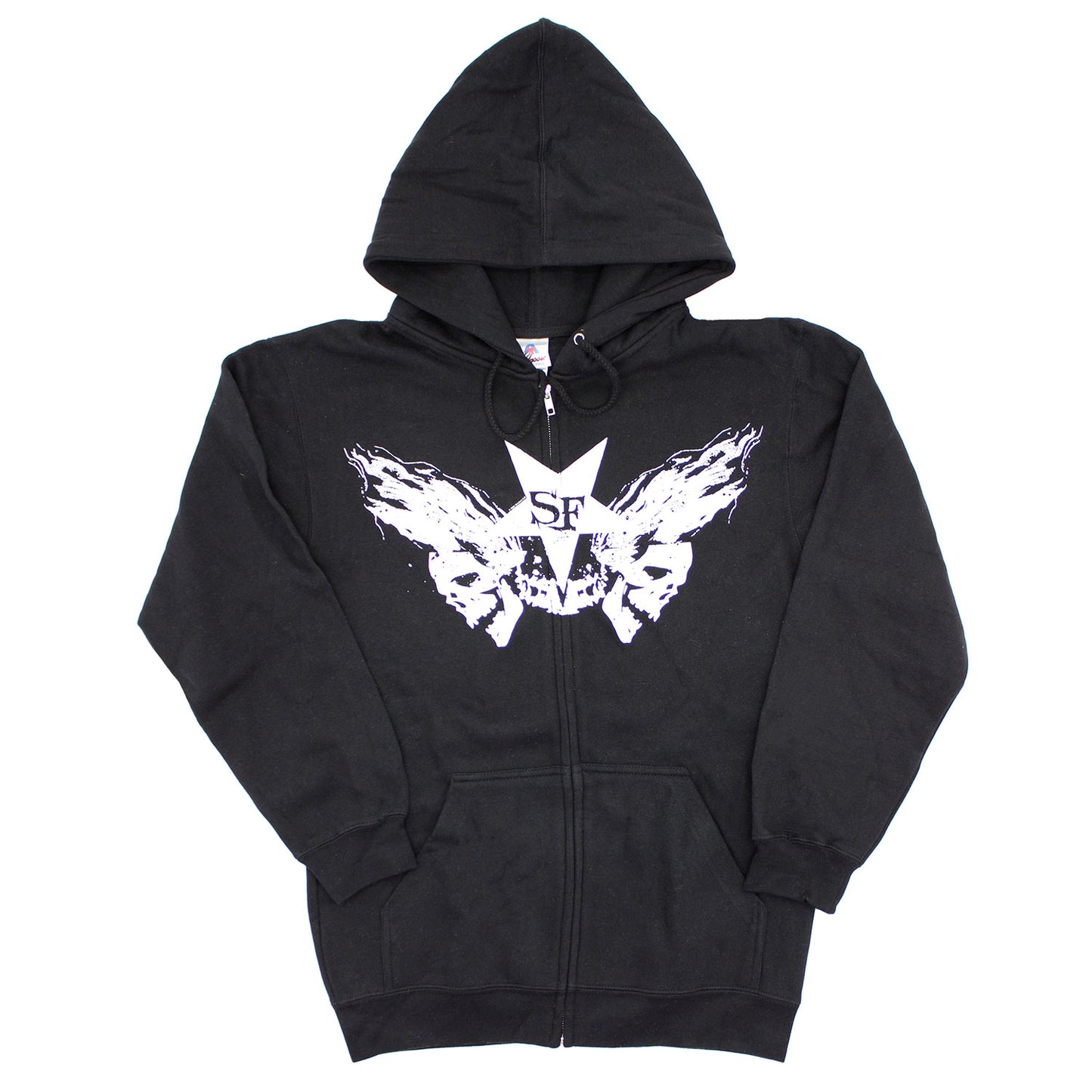 Dual Skulls Zippered Hooded Sweatshirt