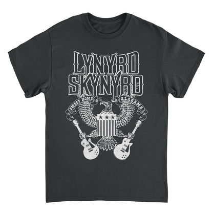 Lynyrd Skynyrd Guitars American Shield White Black T-Shirt