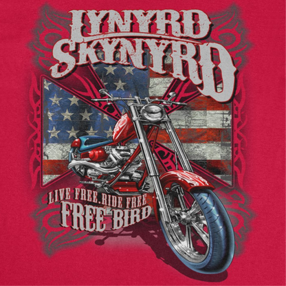 Lynyrd Skynyrd Motorcycle Red T-Shirt