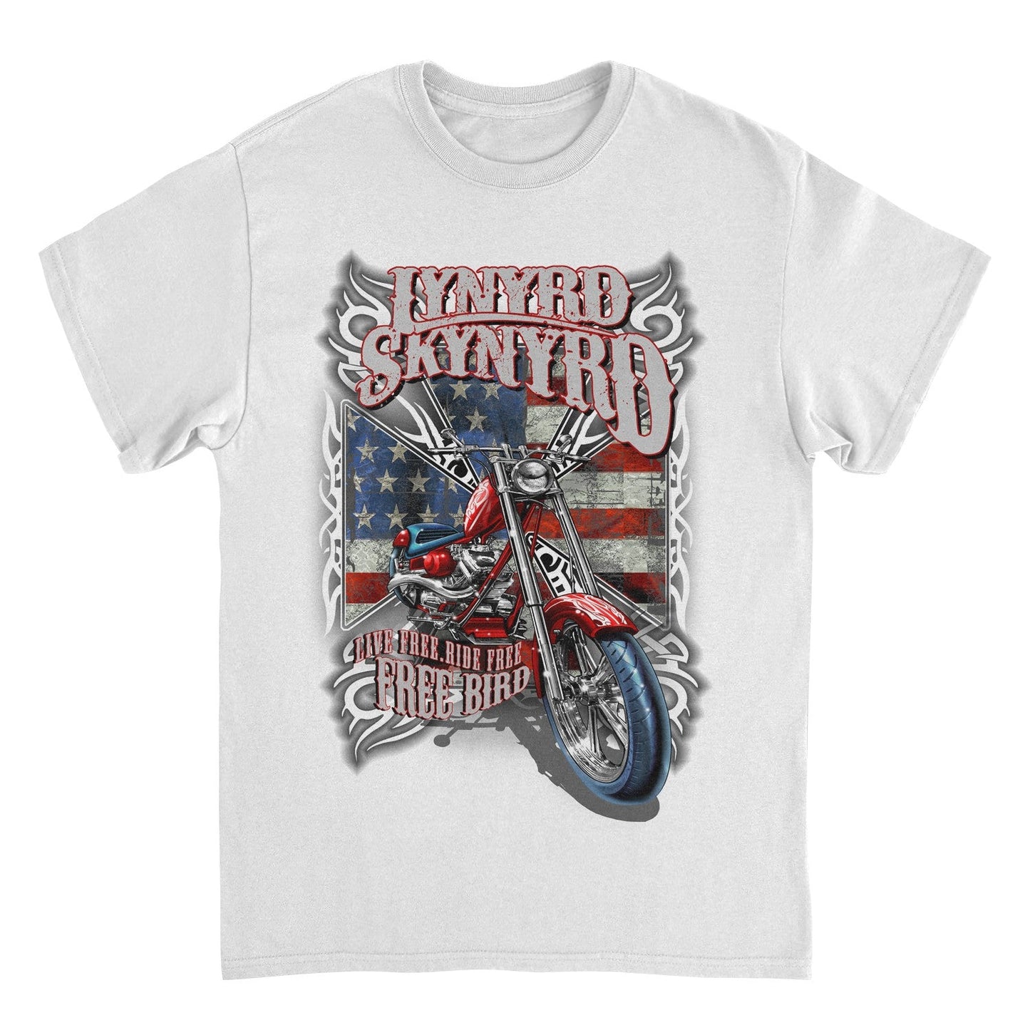 Lynyrd Skynyrd Motorcycle White T-Shirt