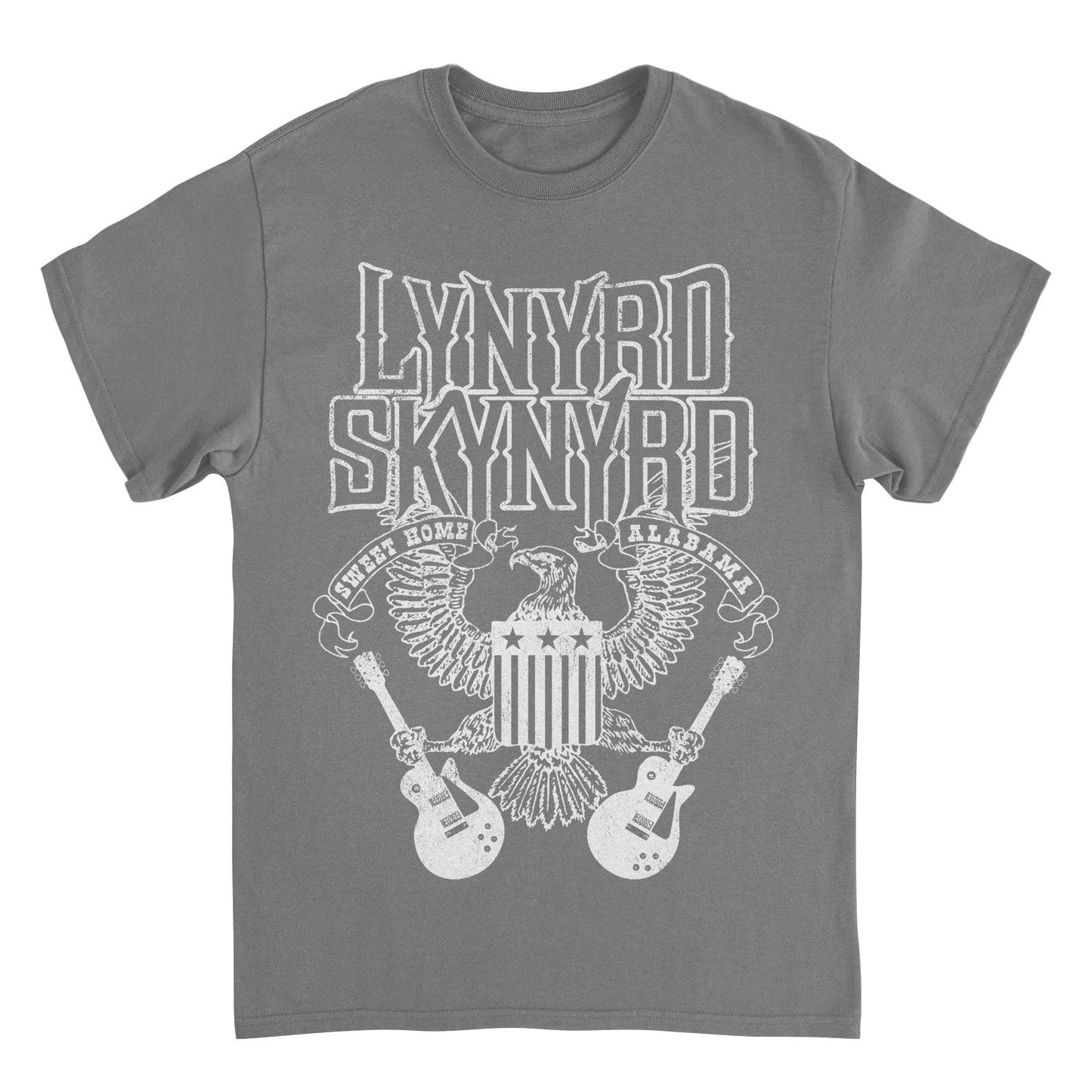 Lynyrd Skynyrd White Letters Charcoal T-Shirt