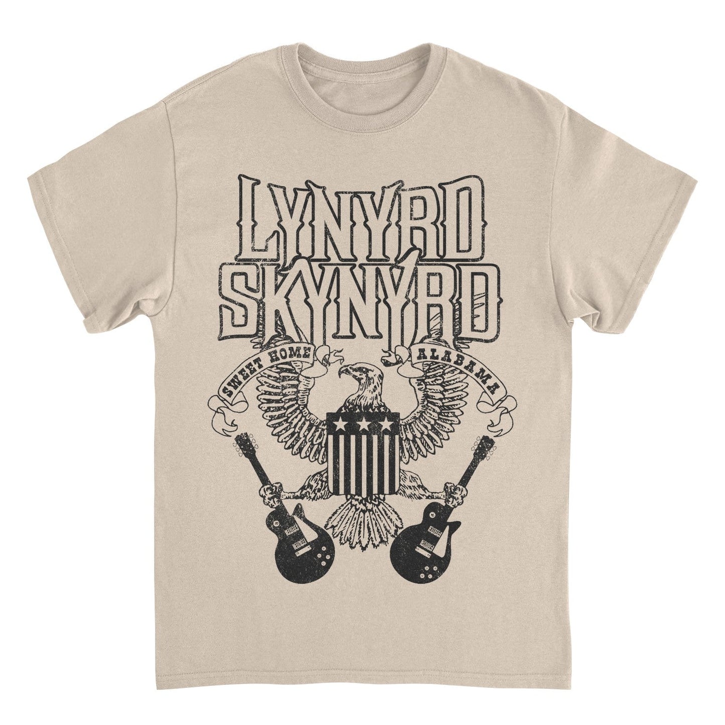 Lynyrd Skynyrd Black Letters Sand T-Shirt