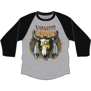 Lynyrd Skynyrd Cow Skull Baseball Jersey Front