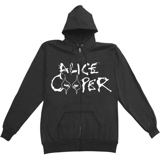 Alice Cooper Eyes Logo Zip Up Hooded Fleece Zippered Hooded Sweatshirt Front