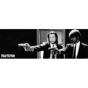 Pulp Fiction Duo Guns Door Poster Front