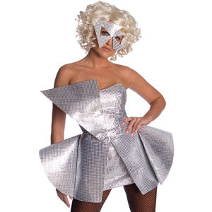 Lady Gaga Silver SEQ Dress Costume Front