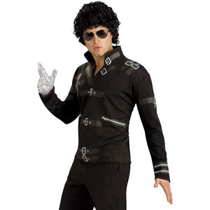 Bad Black Buckle Adult Michael Jackson Jacket Costume Front