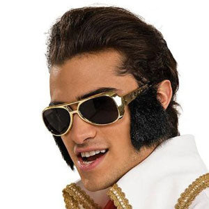 Adult Elvis Presley Glasses with Sideburns Costume Accessory Front