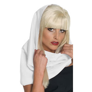 Lady Gaga Lady Gaga White Head Scarf Costume Accessory