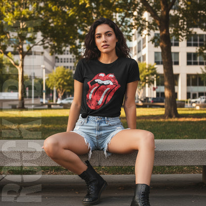 Distressed Tongue Logo Juniors Tee Junior Top