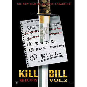 Kill Bill List & Sword Domestic Poster Front