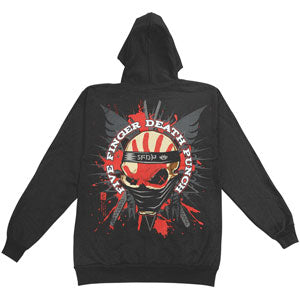 Five Finger Death Punch Samurai Zippered Hooded Sweatshirt Back