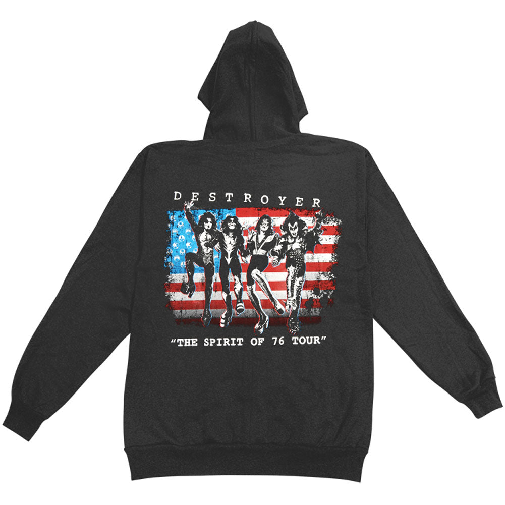 KISS Spirit Of '76 Zippered Hooded Sweatshirt Back