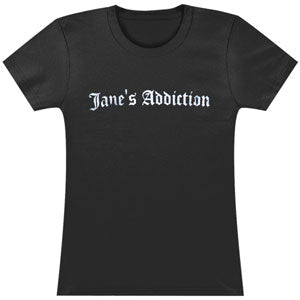 Janes Addiction Old English Logo Junior Top Front