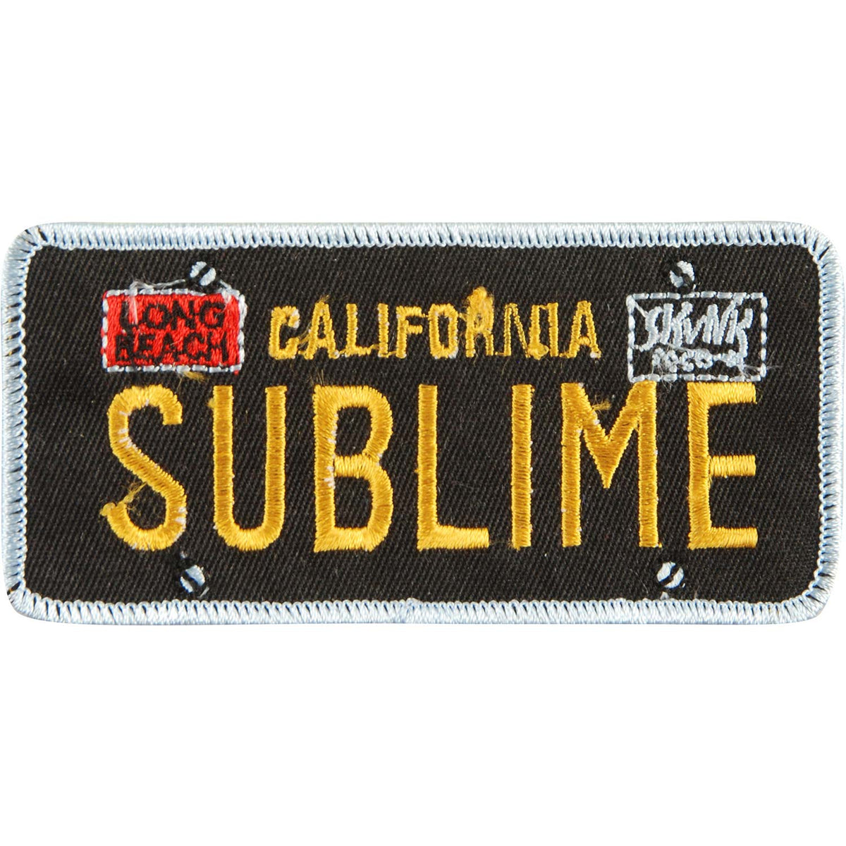 Sublime License Plate Embroidered Patch Front