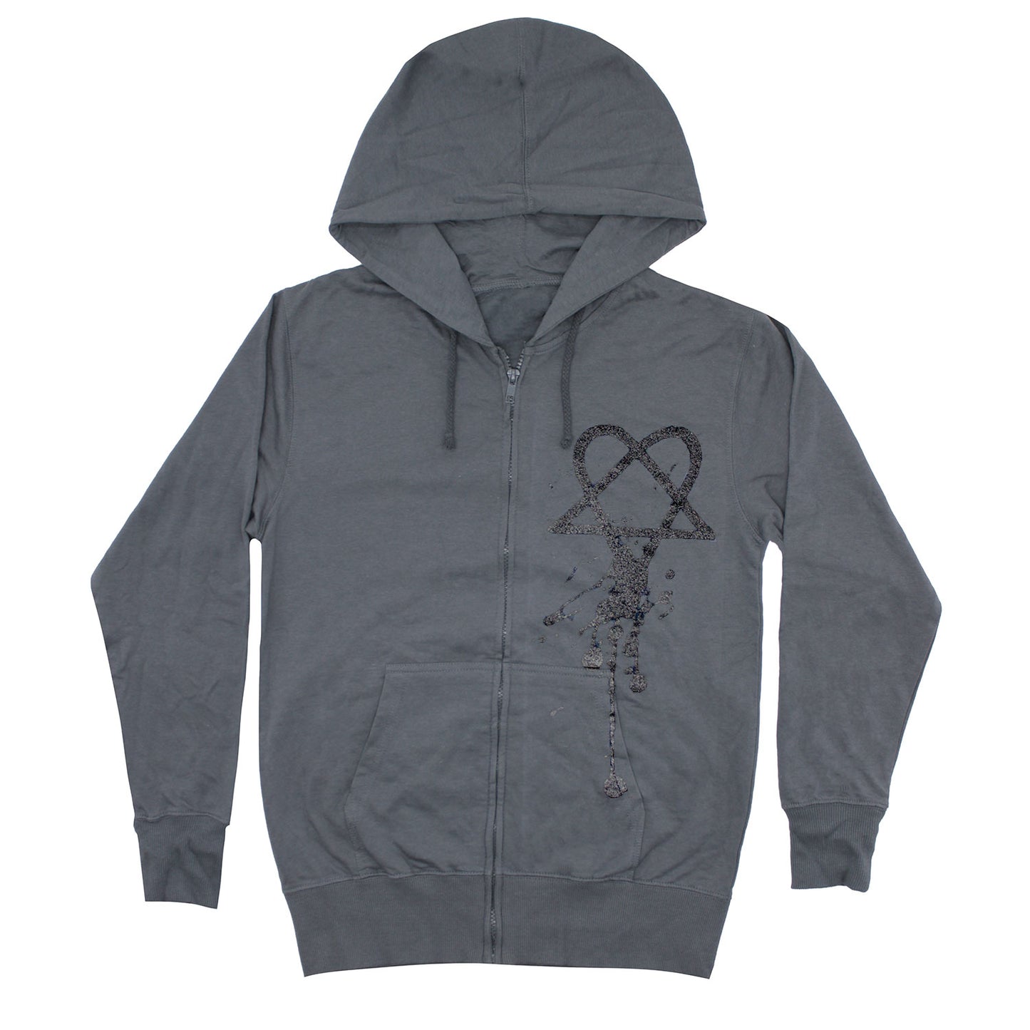 Dripping Logo Zippered Hooded Sweatshirt